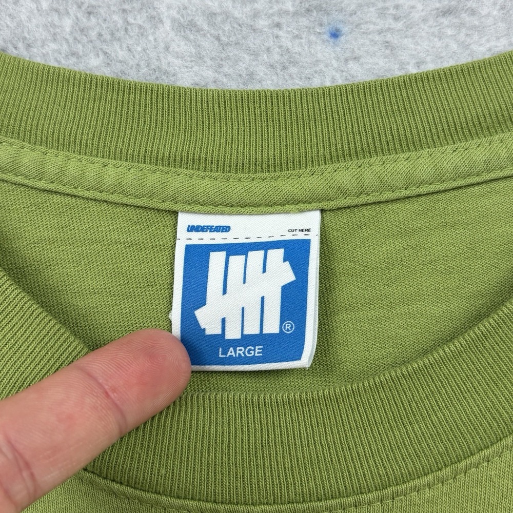 Undftd T Shirt Mens Large Green Front Back Graphic Tee Made In USA Streetwear - Picture 4 of 8